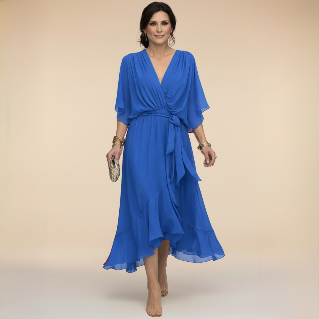 Robe en chiffon à décolleté V