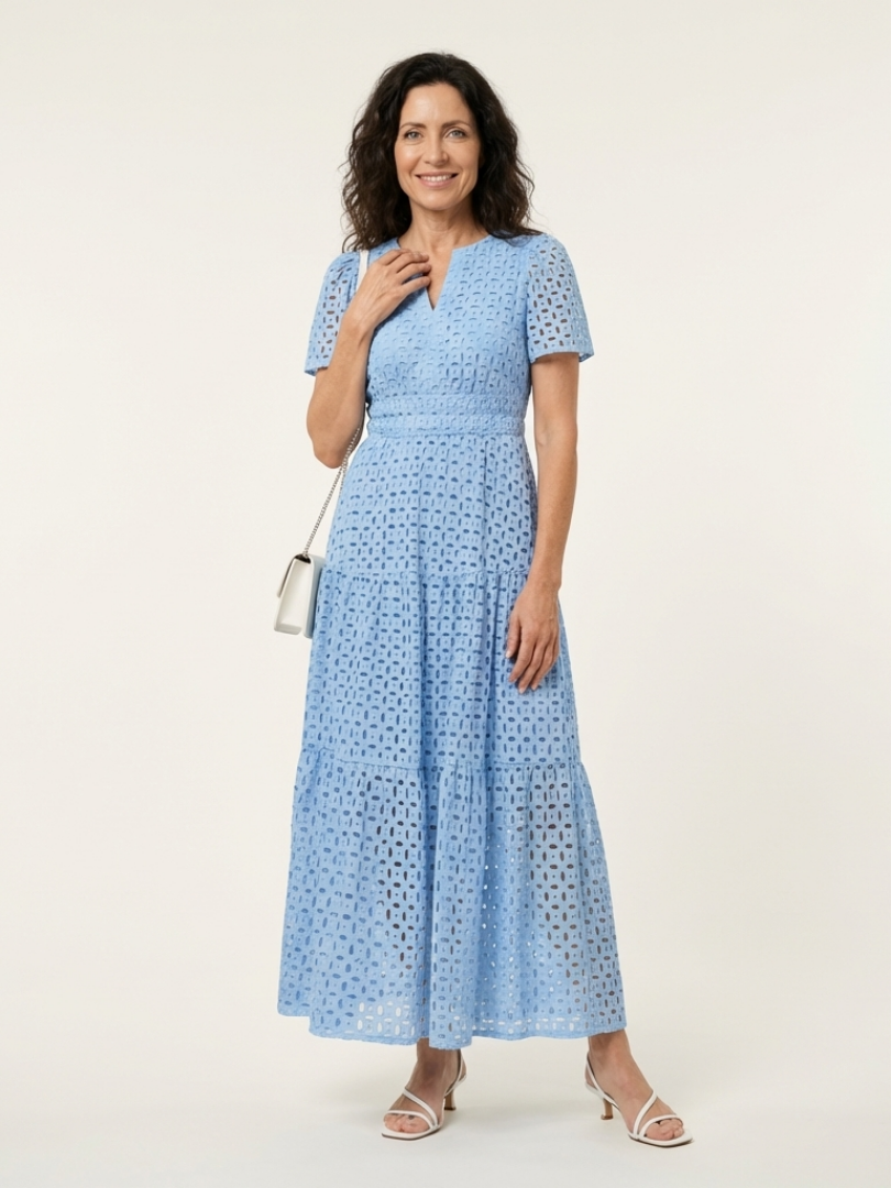 Robe midi à manches courtes Brielle