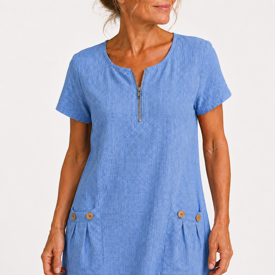 Robe décontractée en coton et lin