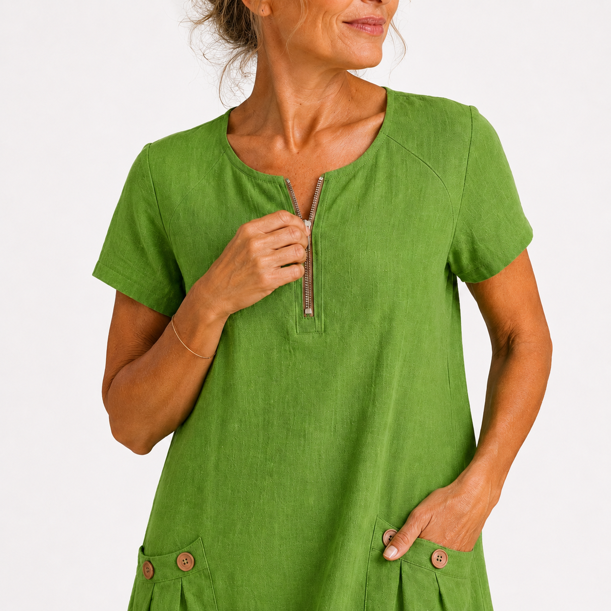 Robe décontractée en coton et lin