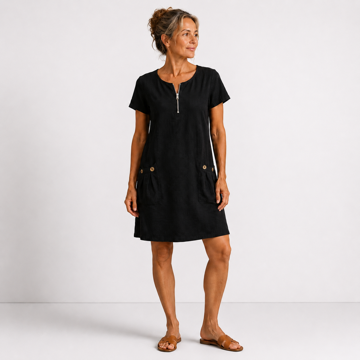Robe décontractée en coton et lin