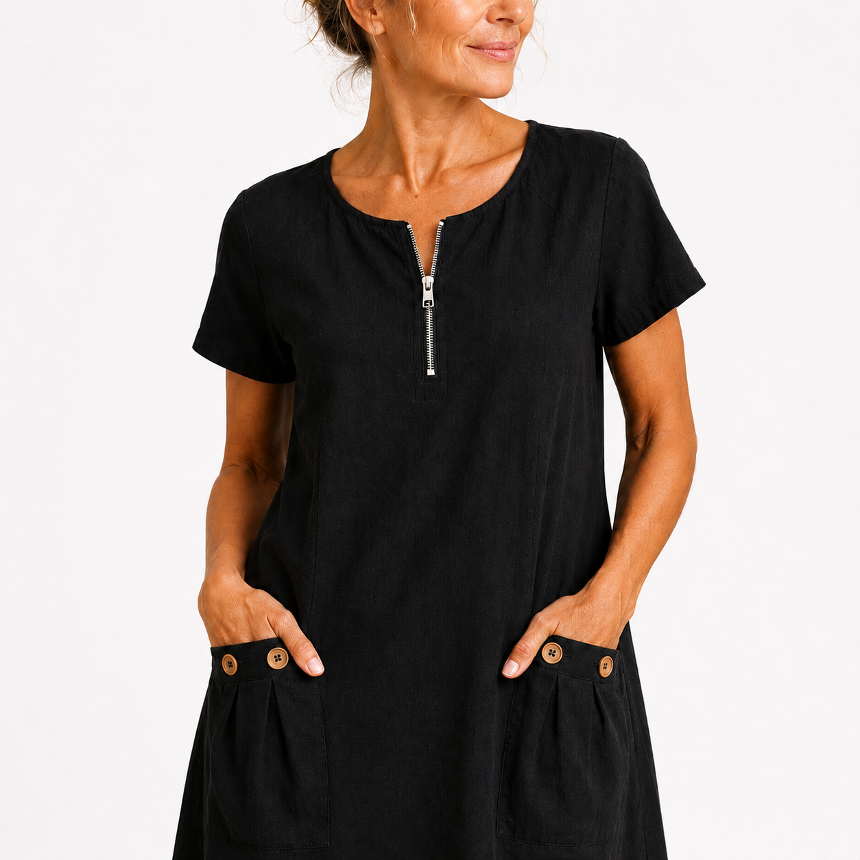 Robe décontractée en coton et lin