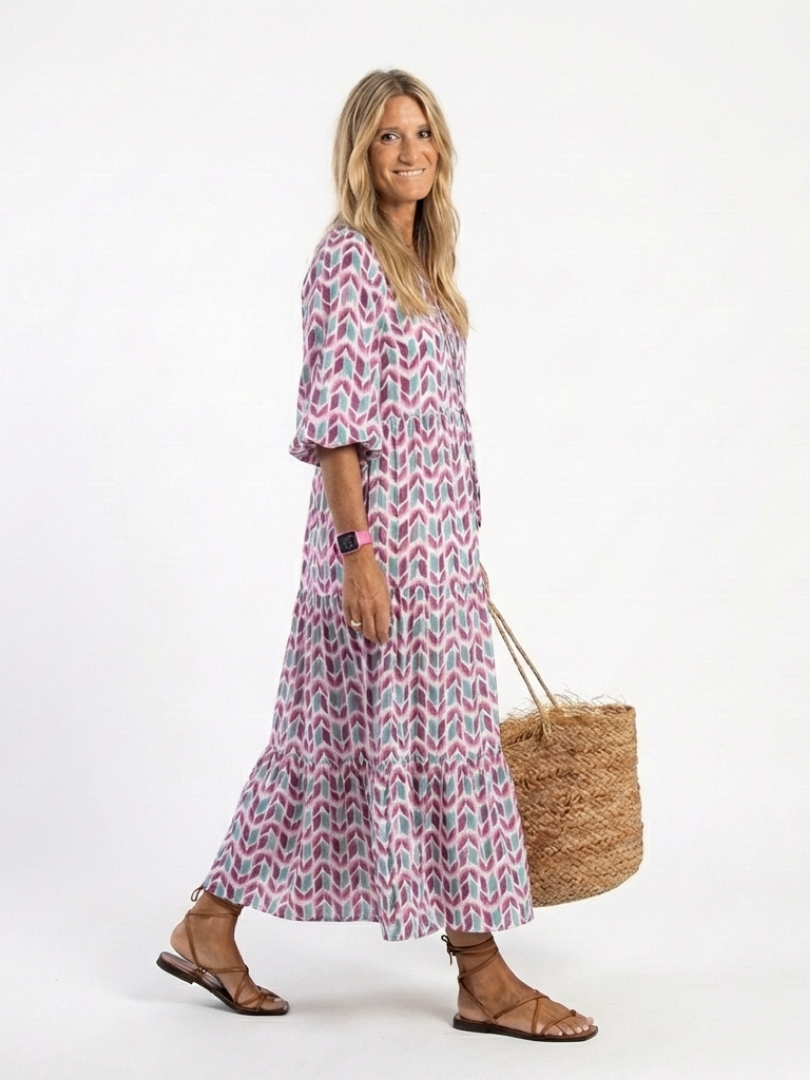 Robe midi à manches longues Mireya