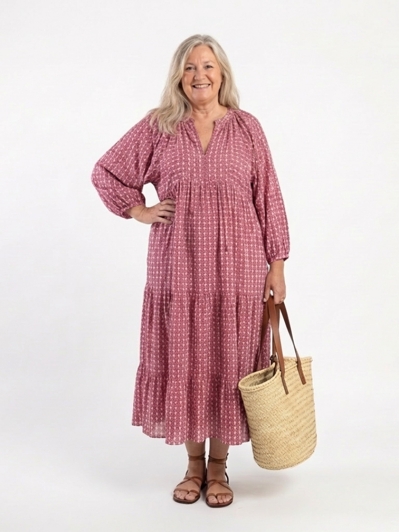 Robe Midi à Imprimé Géométrique Arlette