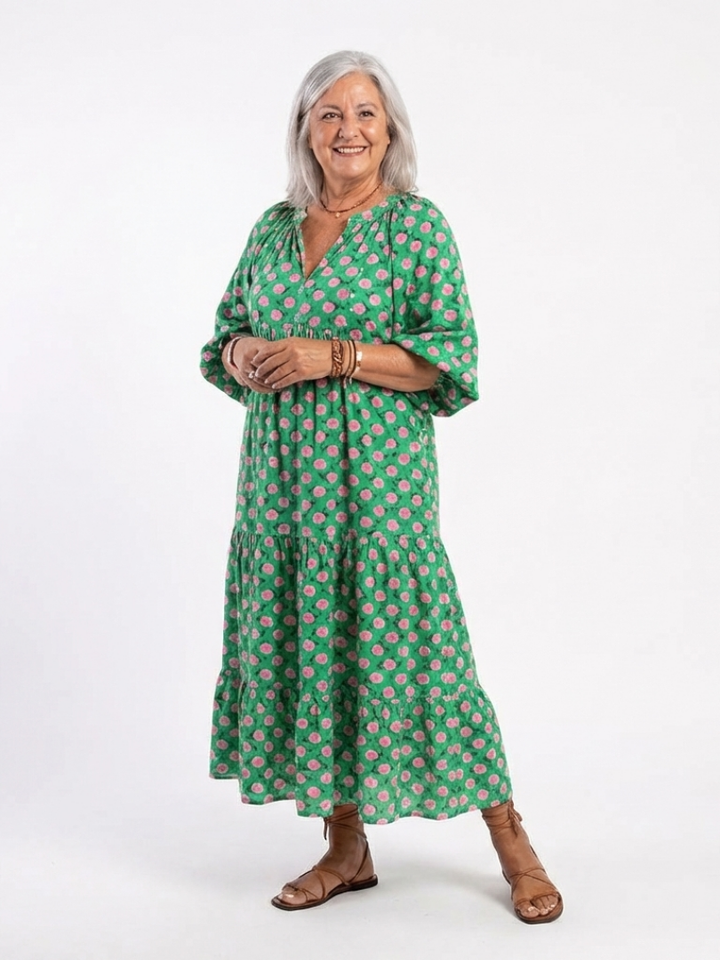 Robe Midi à Imprimé Floral Fiora