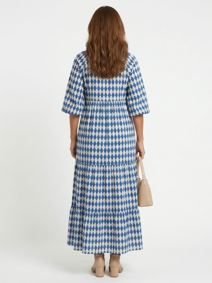 Robe Midi à Imprimé Diamant Elodie
