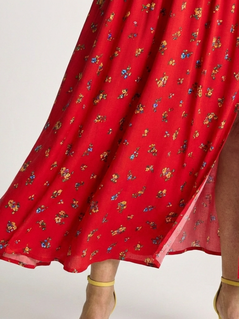 Robe Midi à Manches Bouffantes Delphine