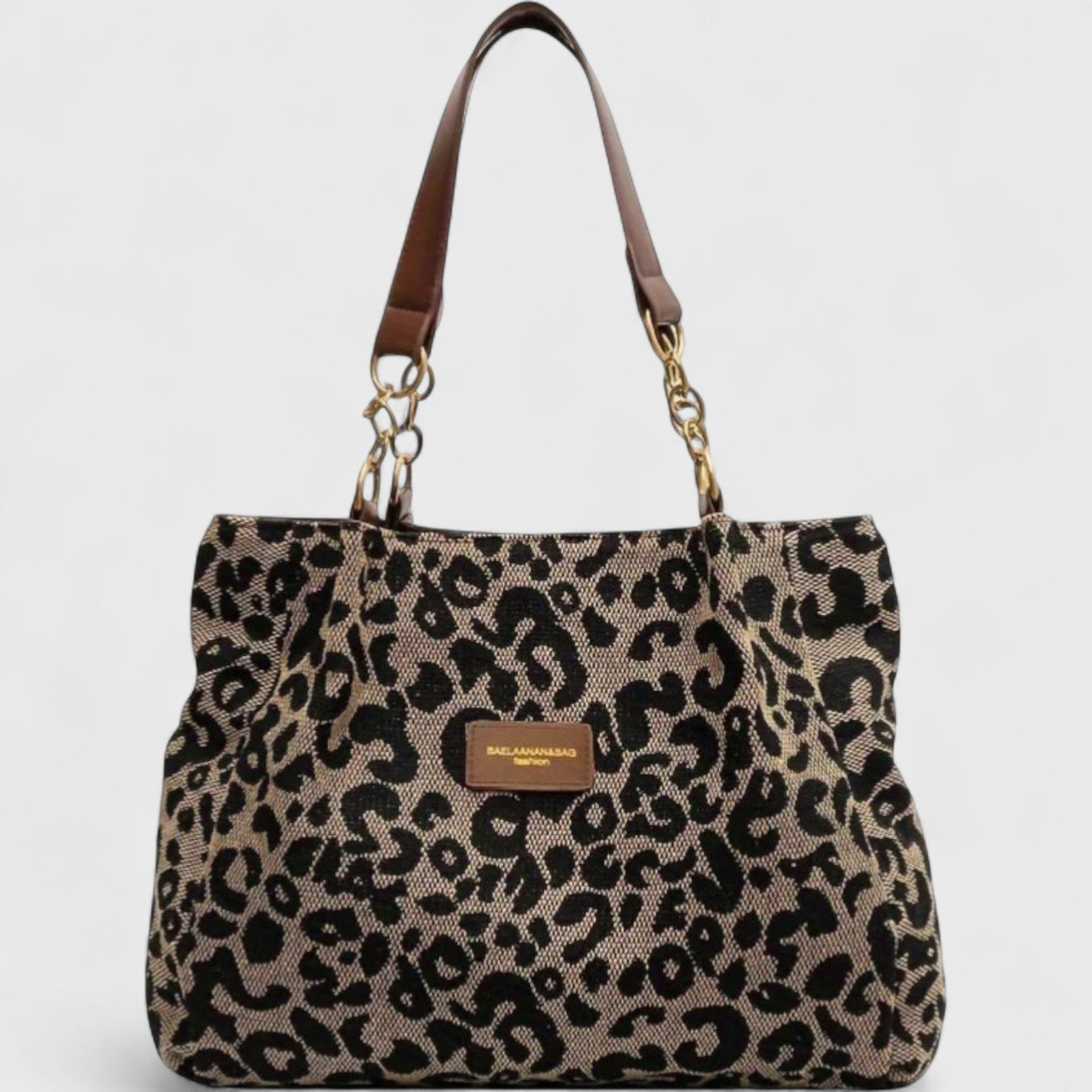 SAC SHOPPING EN TOILE MOTIF LÉOPARD