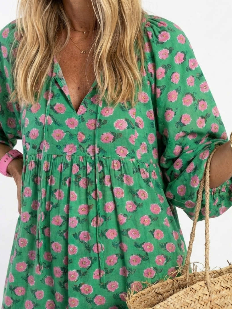 Robe Midi à Imprimé Floral Fiora