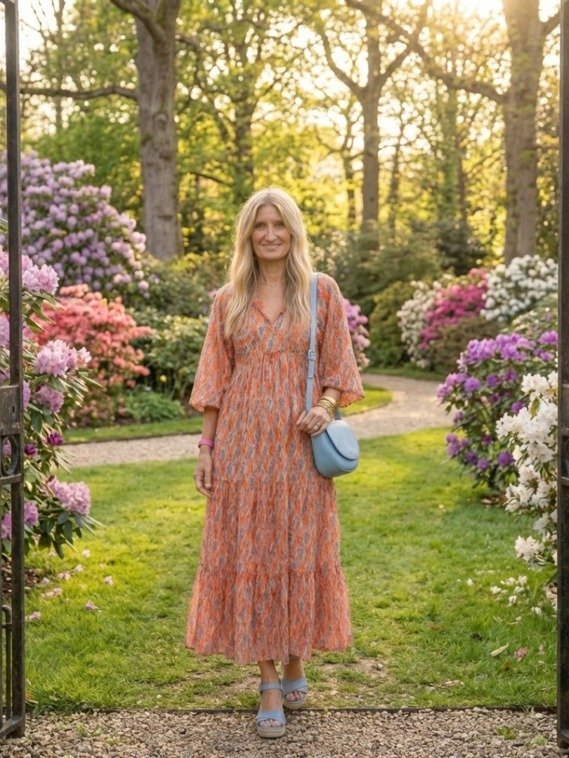 Robe Midi à Imprimé Géométrique Amara