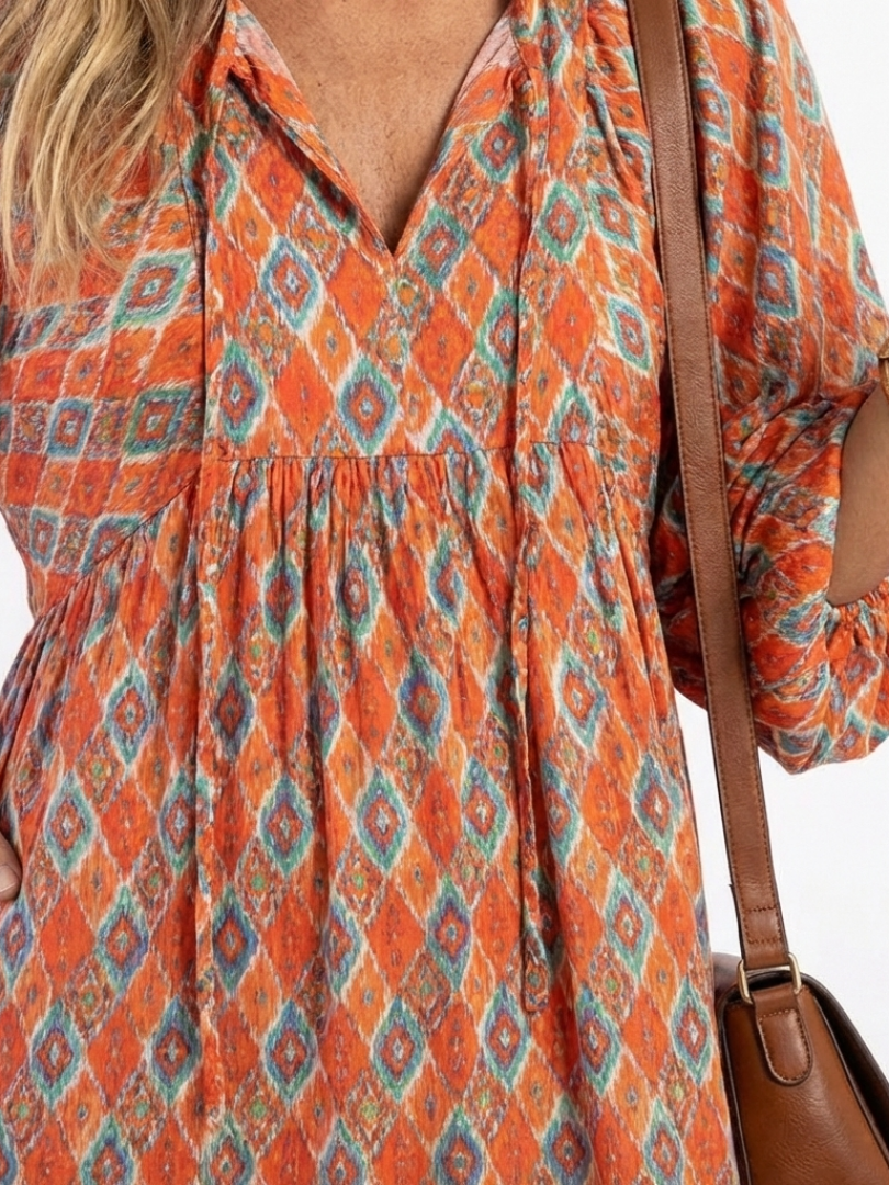 Robe Midi à Imprimé Géométrique Amara