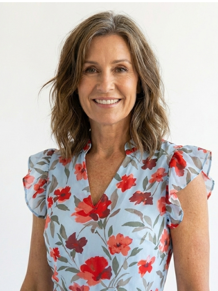 Robe Midi Évasée à Imprimé Floral Lila