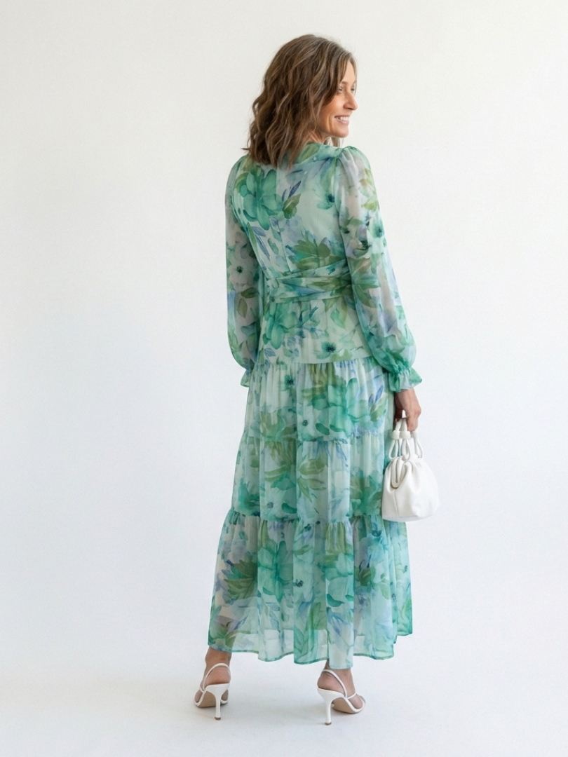 Robe Maxi Fleurie à Manches Longues Althea