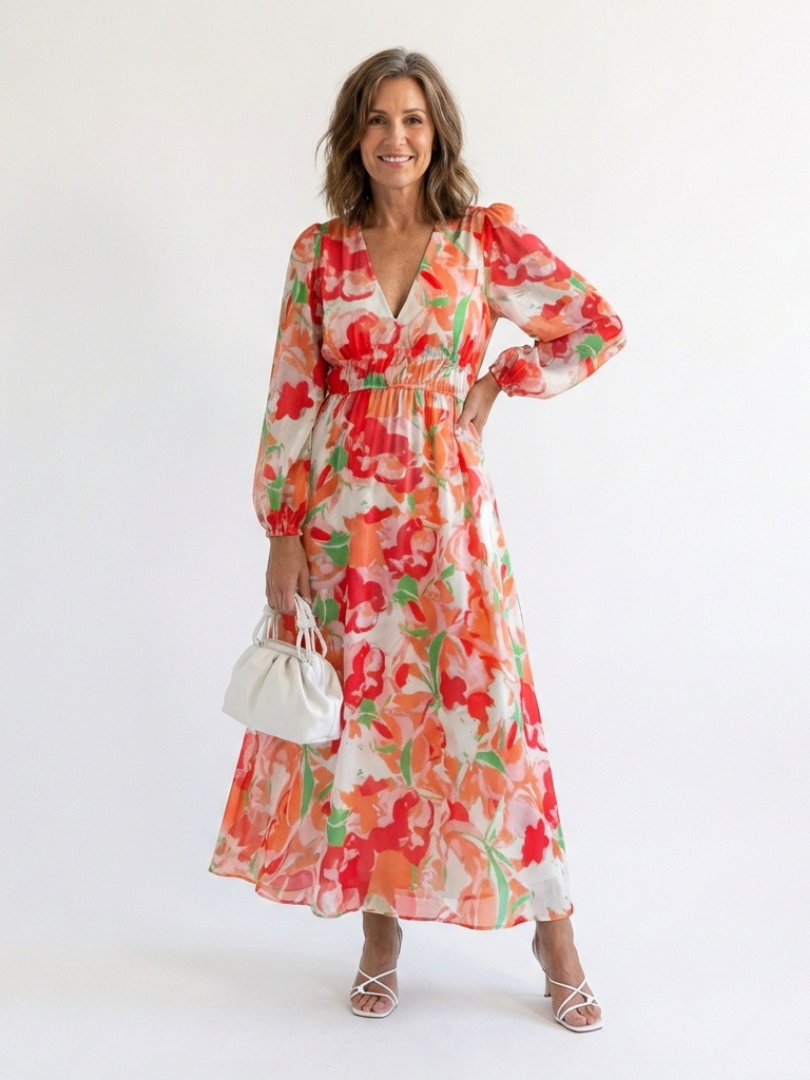 Robe Maxi Fleurie à Manches Longues Althea