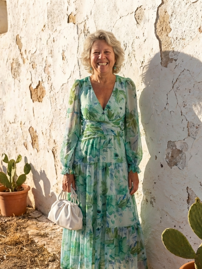 Robe Maxi Fleurie à Manches Longues Althea