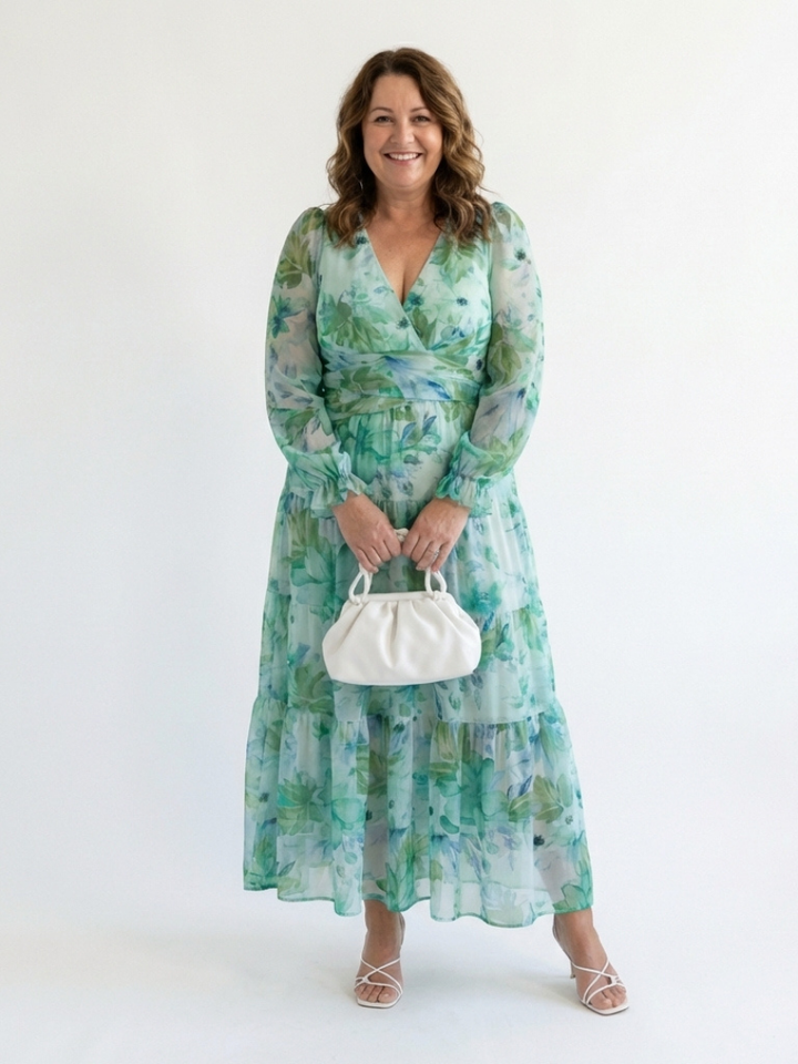 Robe Maxi Fleurie à Manches Longues Althea