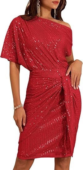 Camille - Robe pailletée une épaule