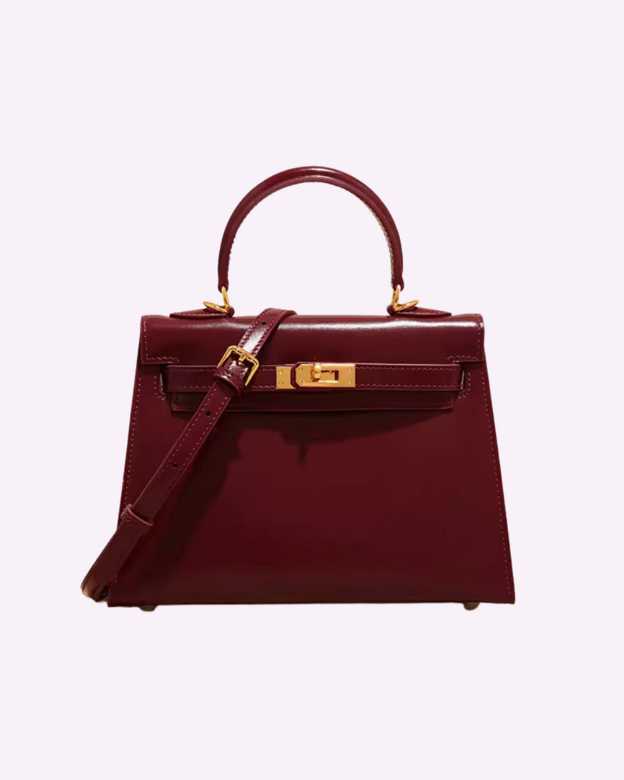 MINI SAC EN CUIR BORDEAUX ÉLÉGANT