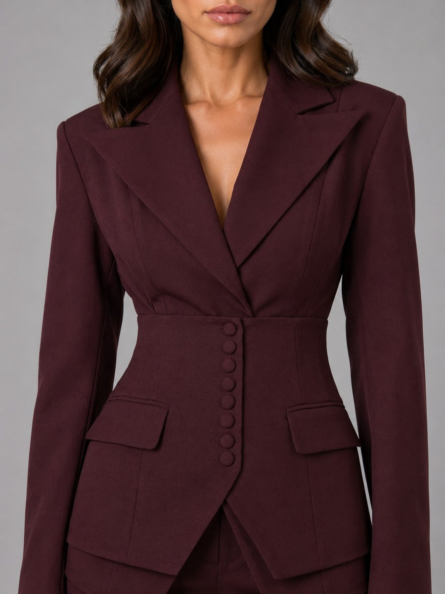 Anselma | Ensemble deux pièces avec blazer cintré et pantalon palazzo