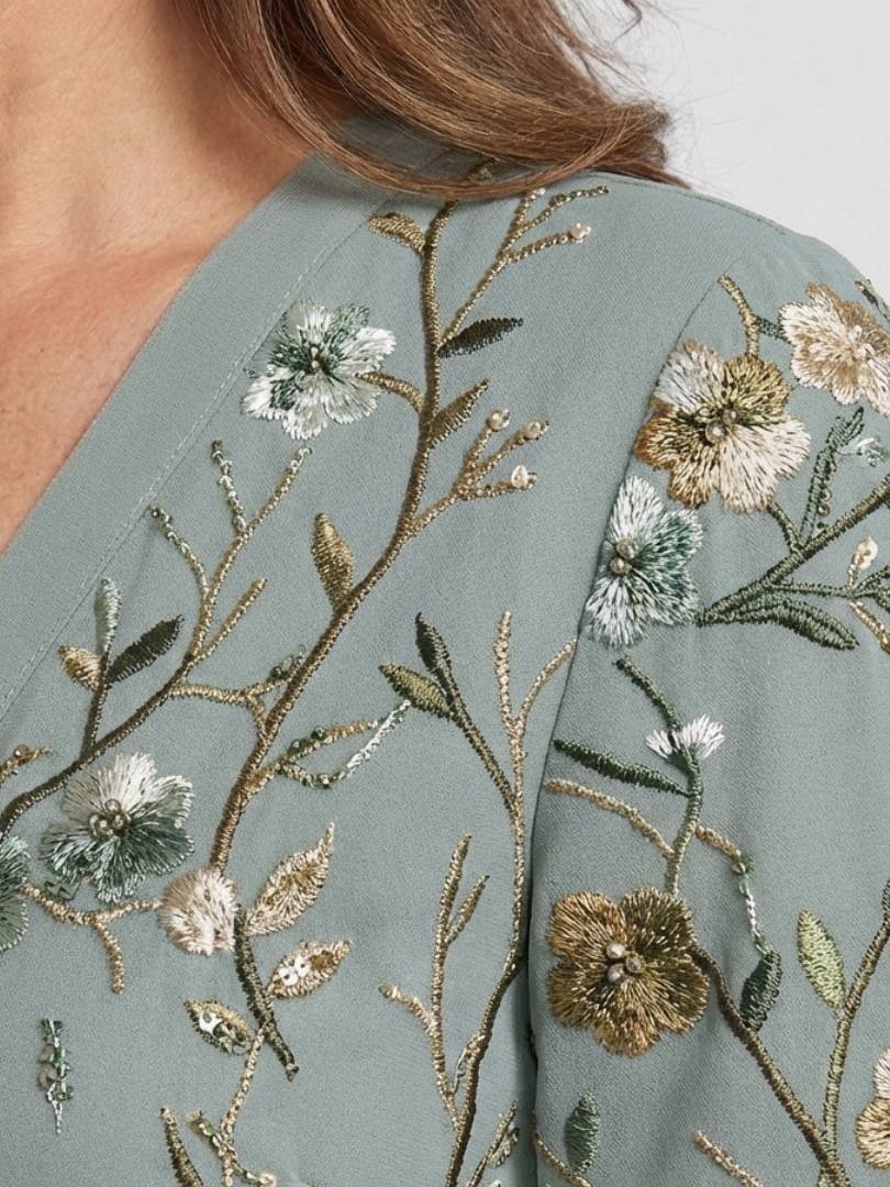 Robe Maxi à Manches Courtes Evadne