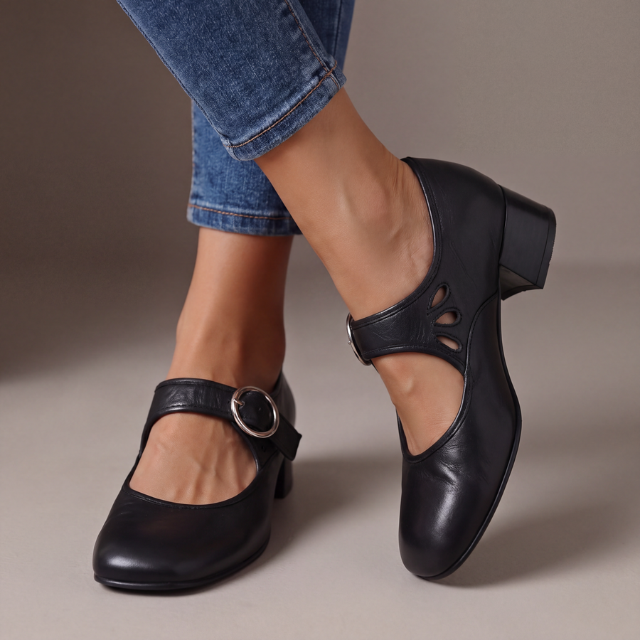 Babies en Cuir à Talon Véronique