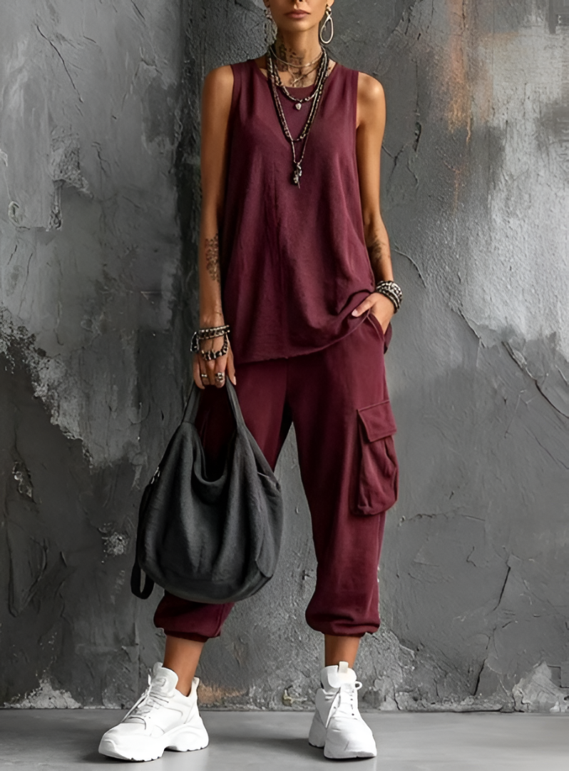 Muriel | Ensemble Casual Souple avec Poches