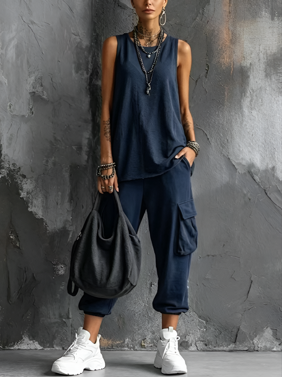 Muriel | Ensemble Casual Souple avec Poches