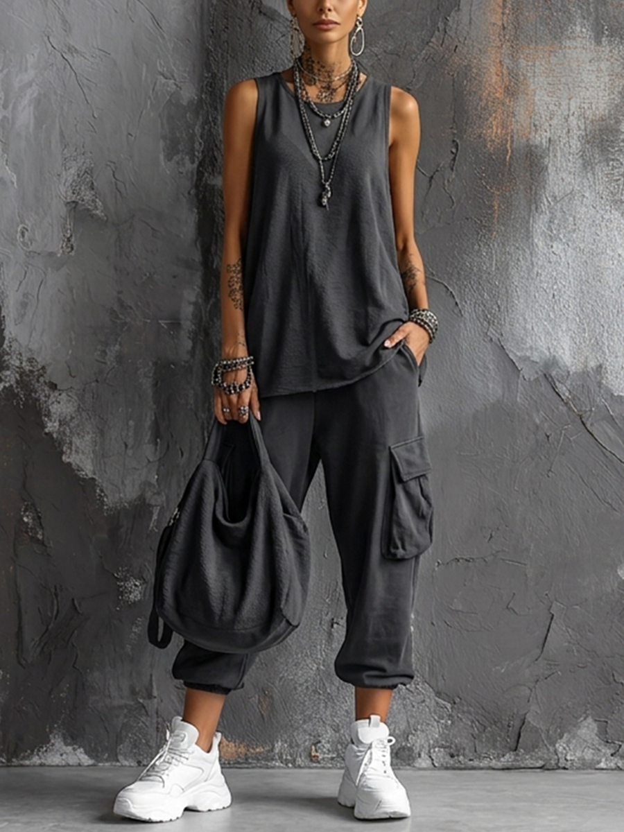 Muriel | Ensemble Casual Souple avec Poches