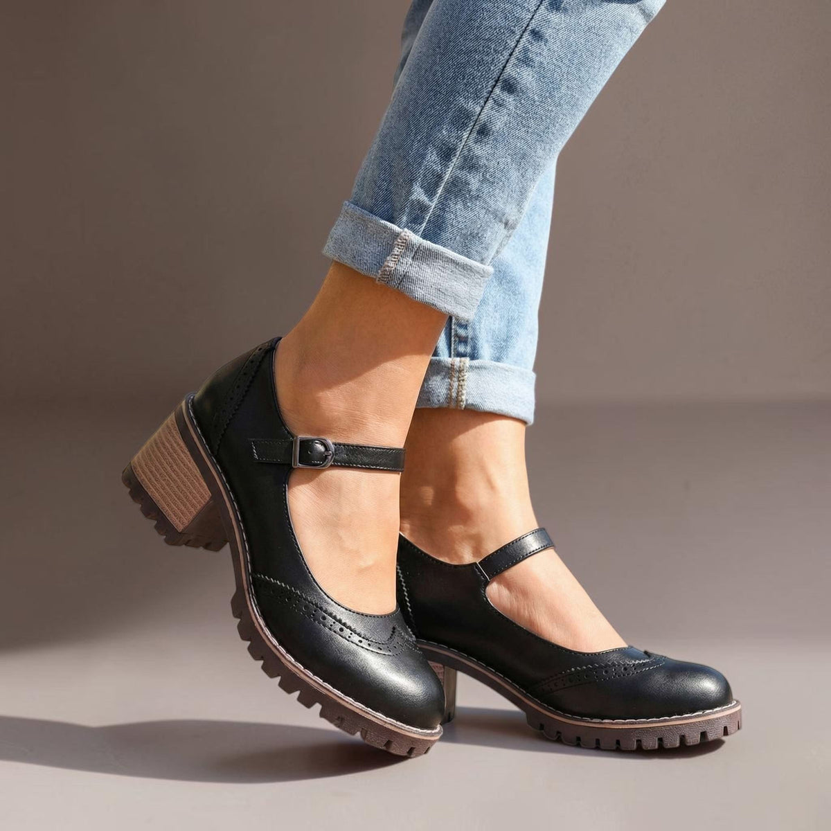 Escarpins Richelieu Talon Bloc pour Femme Isabelle