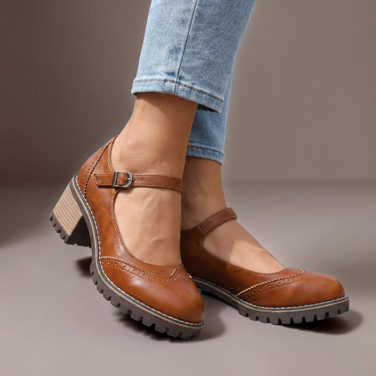 Escarpins Richelieu Talon Bloc pour Femme Isabelle