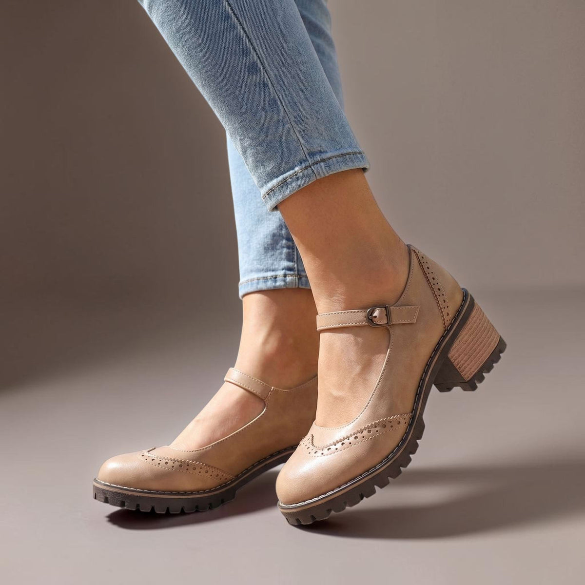Escarpins Richelieu Talon Bloc pour Femme Isabelle